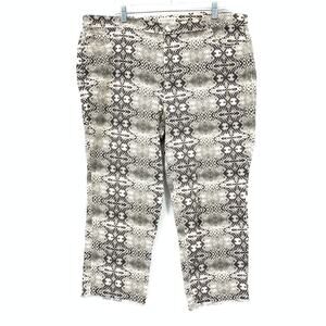 ELOQUII Women's SZ 20 Snakeskin Print Mid Rise Crop Jeans Brown Gray Black